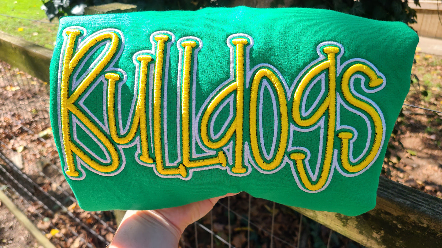 Bulldogs Embroidered 3D Sweatshirt 💚💛