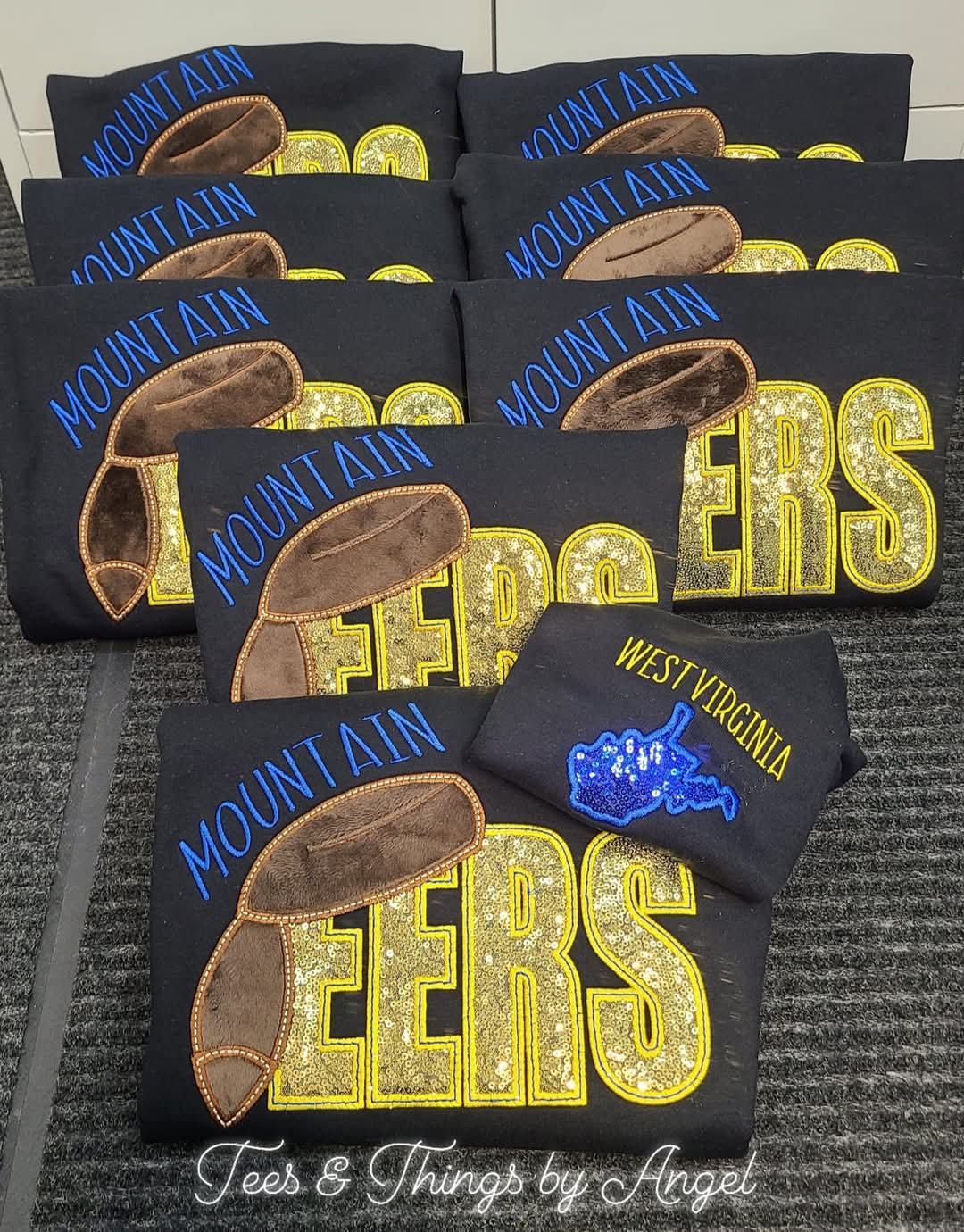 WV 💙💛 Mountaineers sequin embroidered sweatshirt