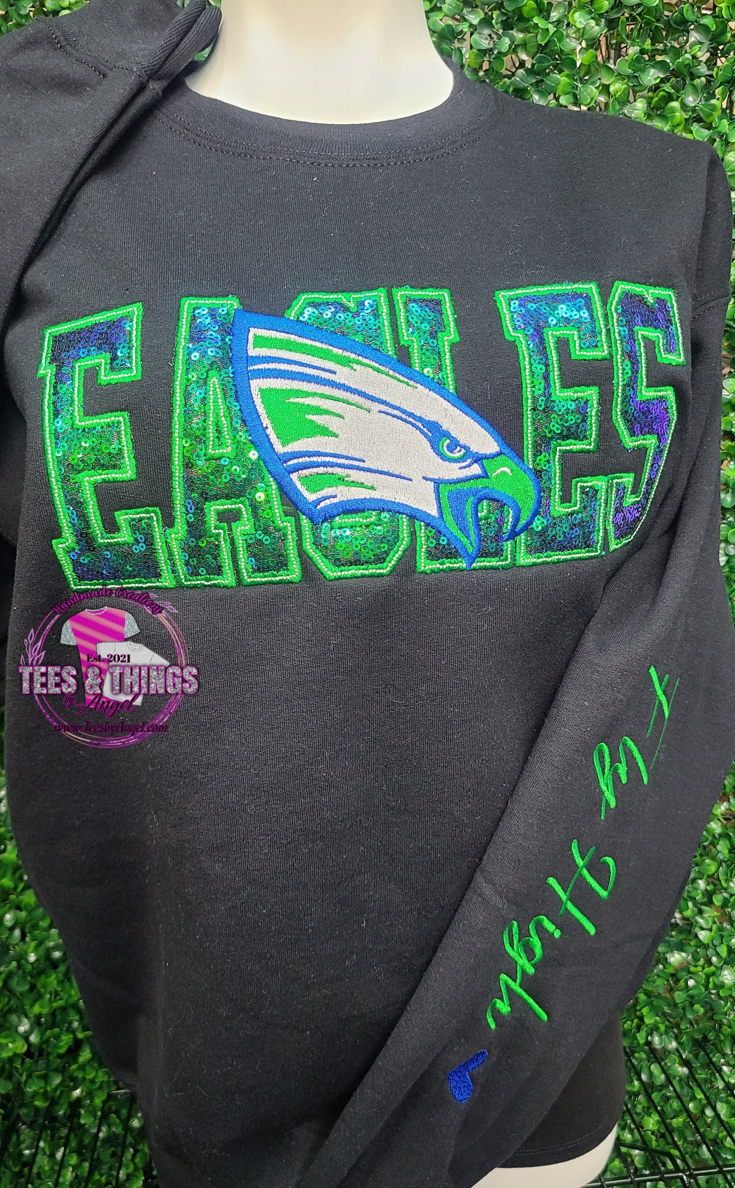 RCB Eagles Embroidered Bling Sweatshirt! 💙💚