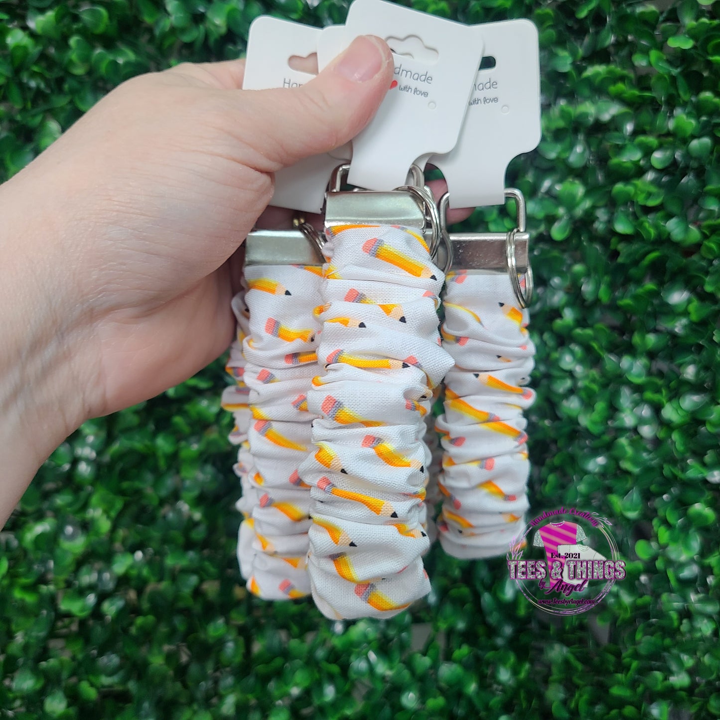 Pencil ✏️ Scrunchie Keyfob Wristlet