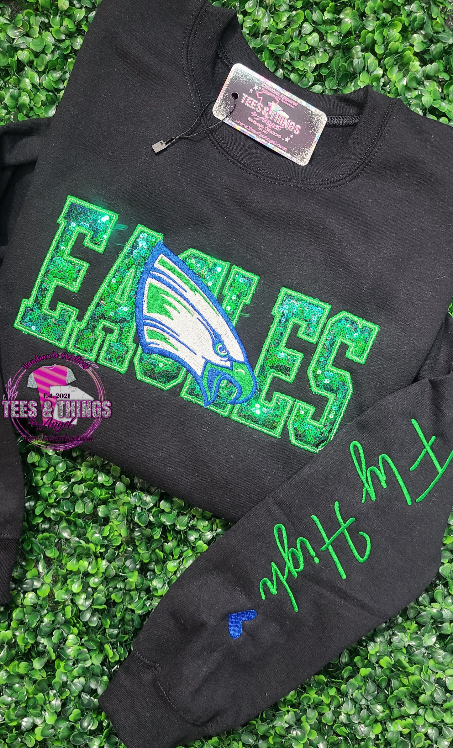RCB Eagles Embroidered Bling Sweatshirt! 💙💚