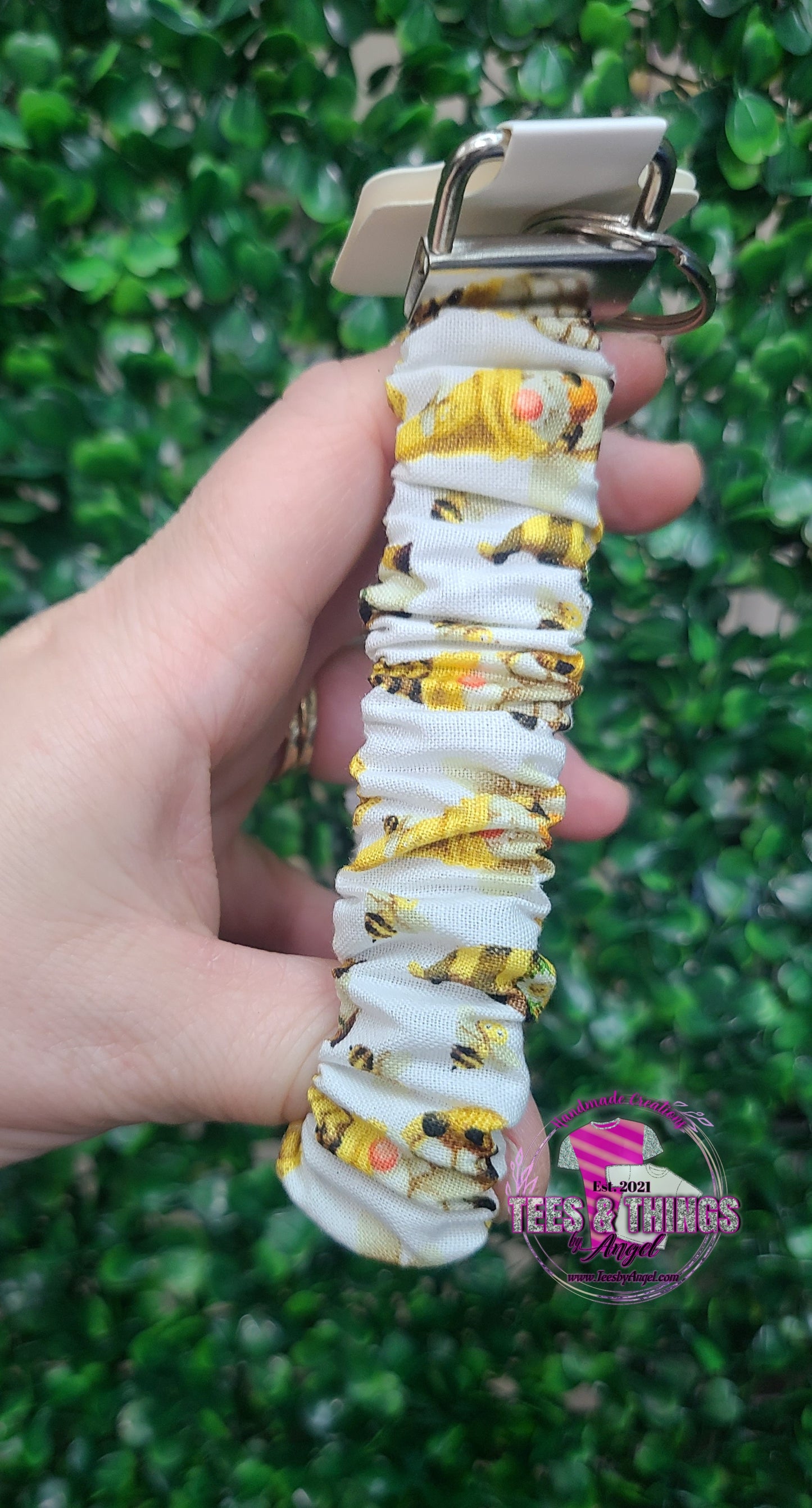 Bee Gnome Scunchie Keyfob Wristlet