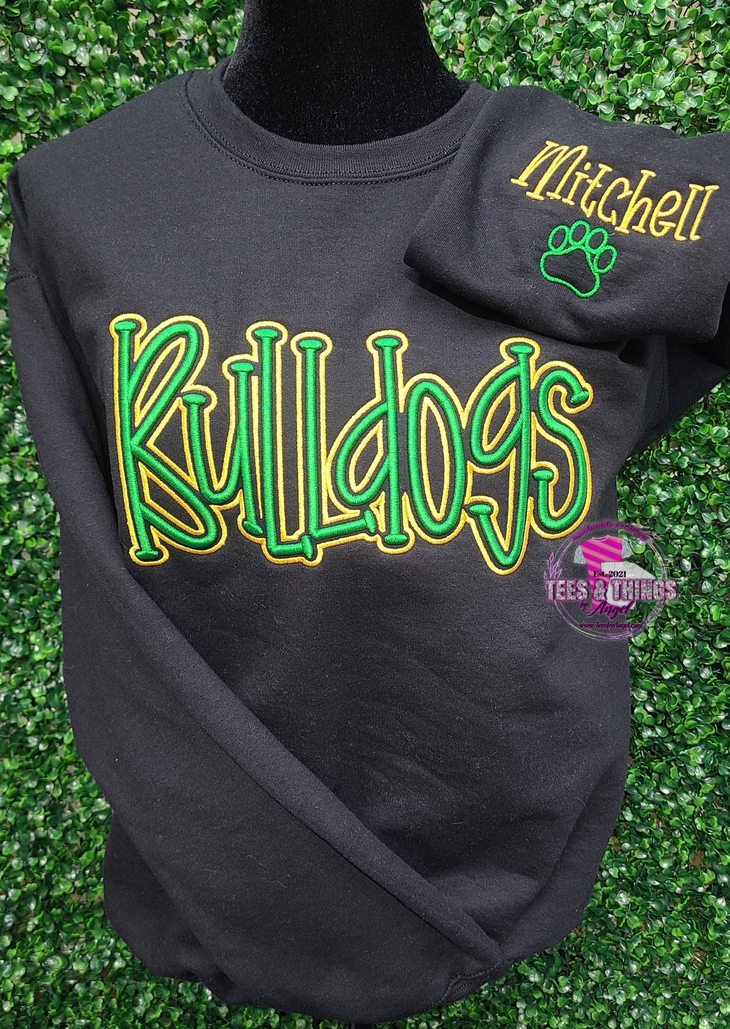 Bulldogs Embroidered 3D Sweatshirt 💚💛