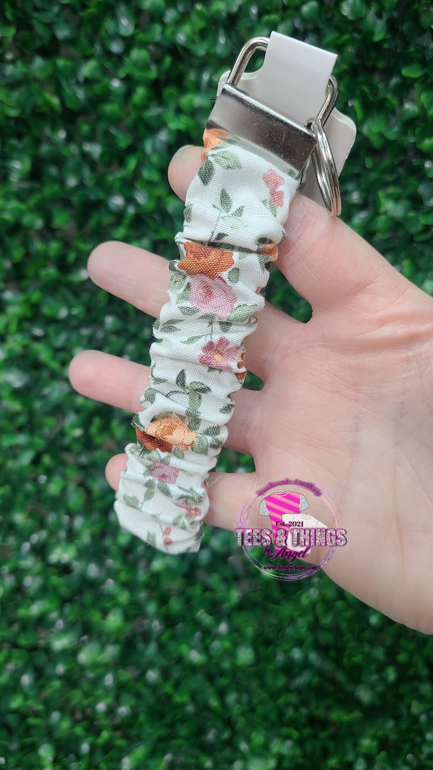 Floral Scrunchie Keyfob Wristlet