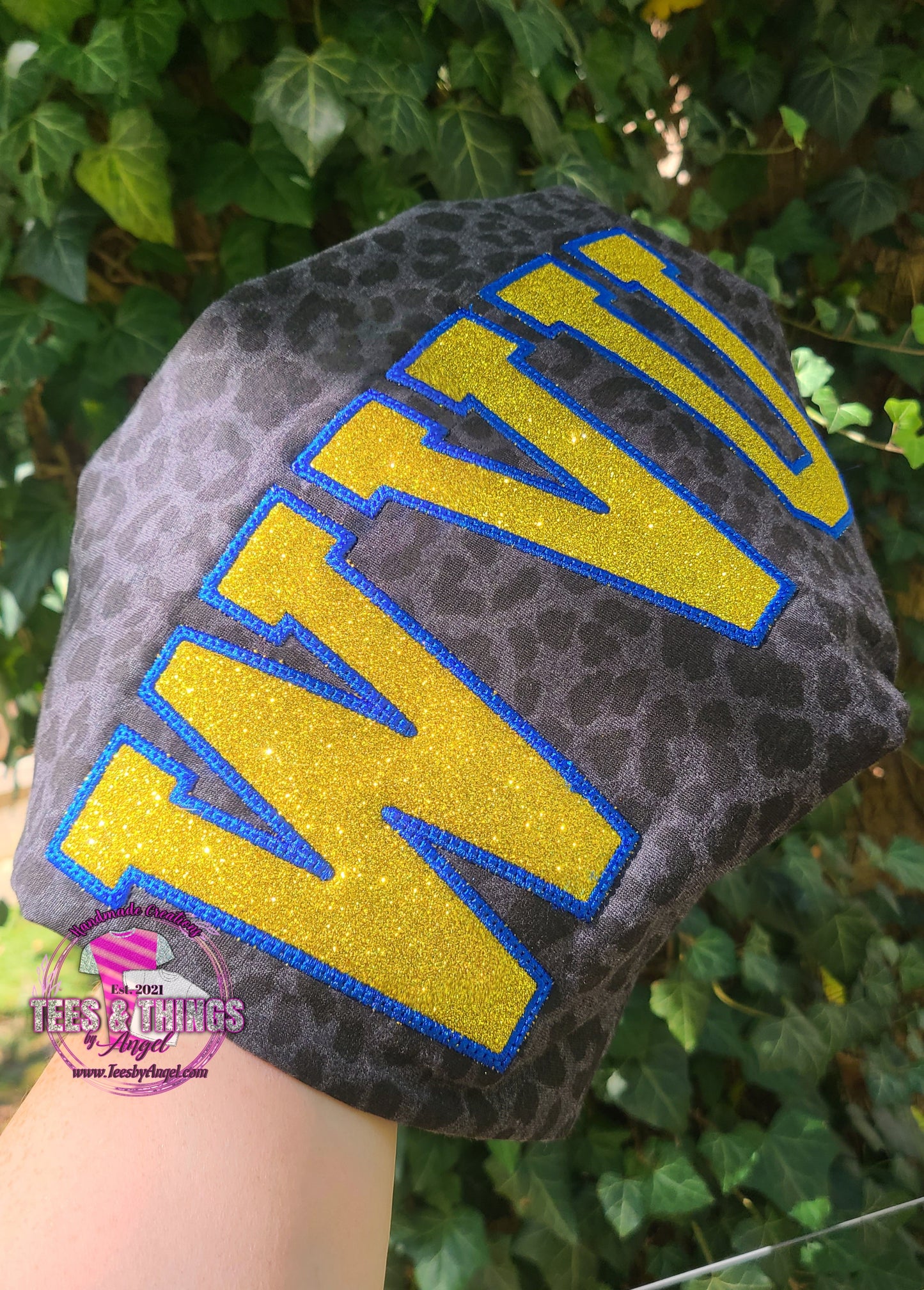 WVU 💙💛 Emb. Glitter tee!