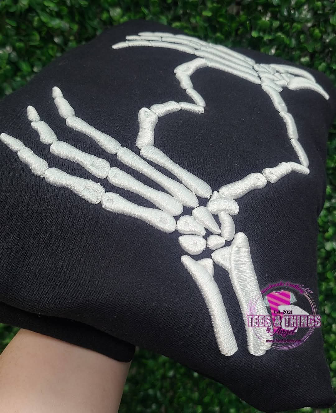 3D embroidered Skelly Hands 🦴