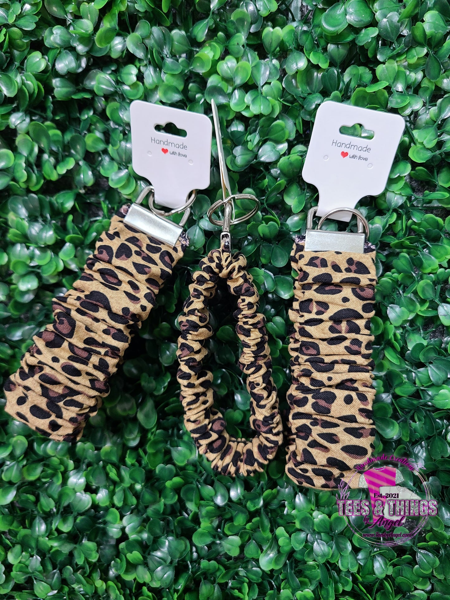 Leopard Scrunchie Keyfob Wristlet