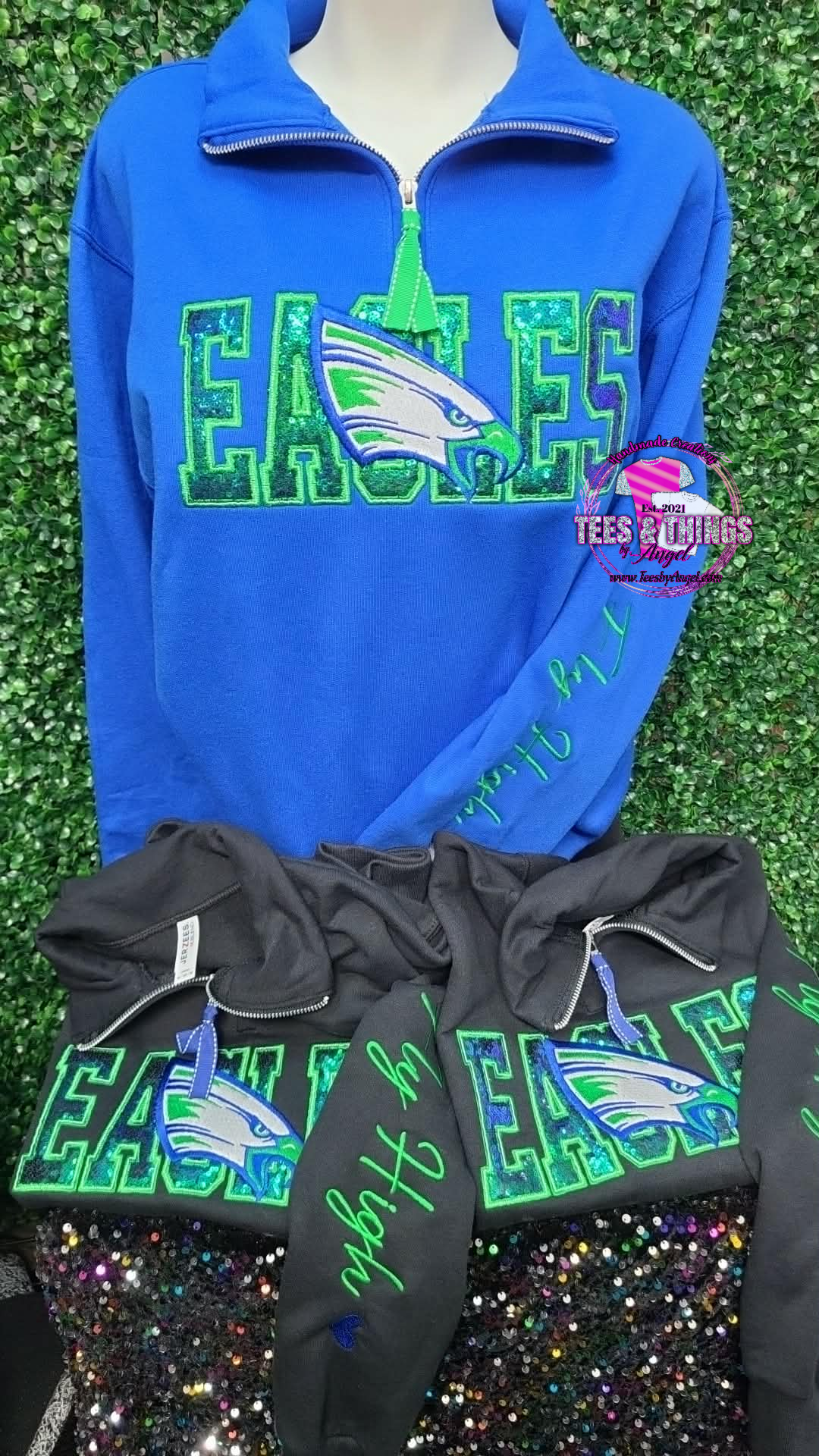 RCB Eagles Embroidered Bling Sweatshirt! 💙💚