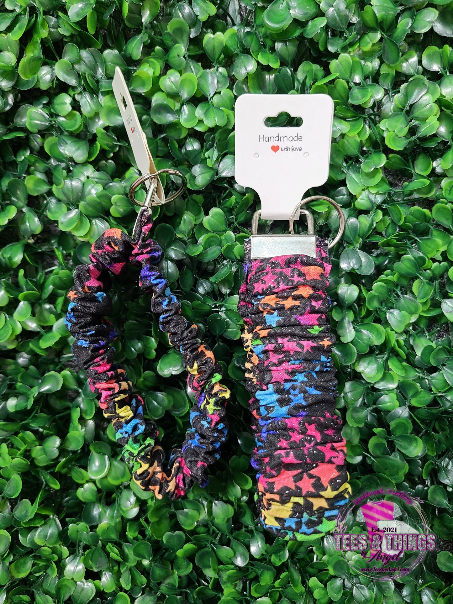 Shimmer Stars Scrunchie Keyfob Wristlet