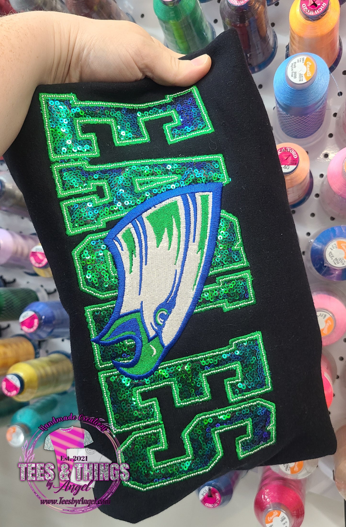 RCB Eagles Embroidered Bling Sweatshirt! 💙💚