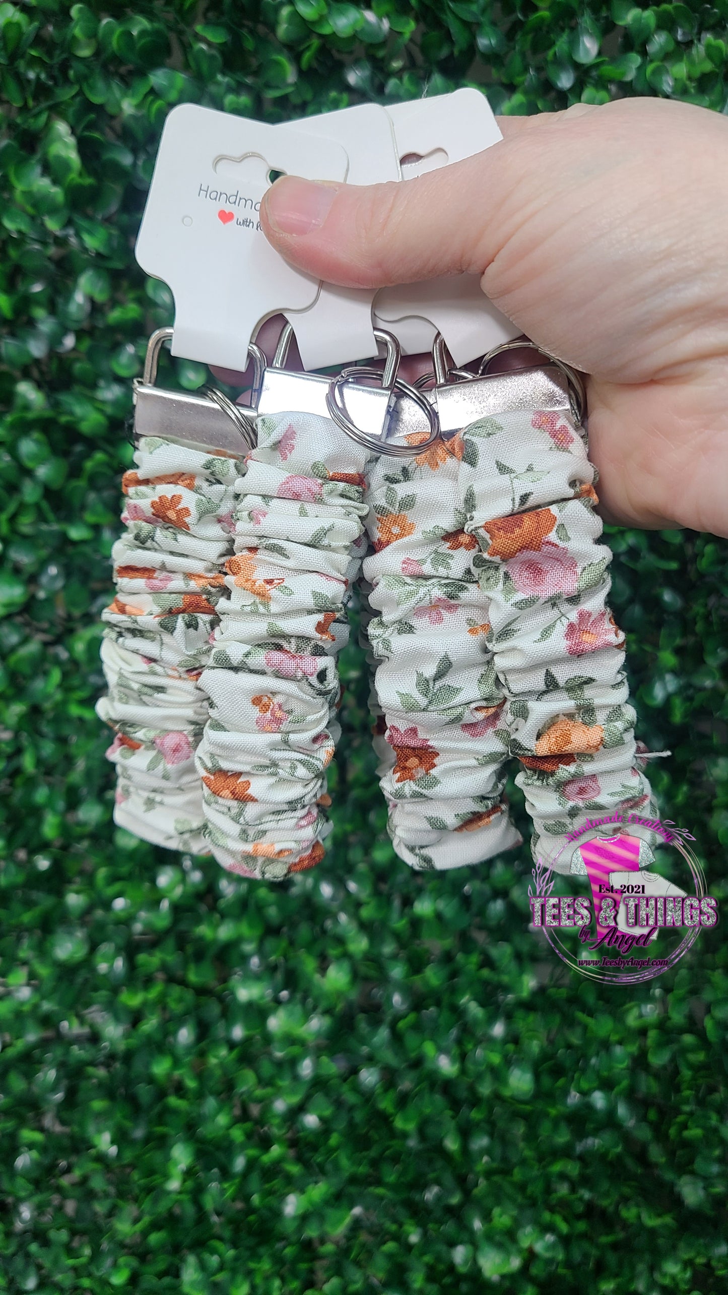 Floral Scrunchie Keyfob Wristlet