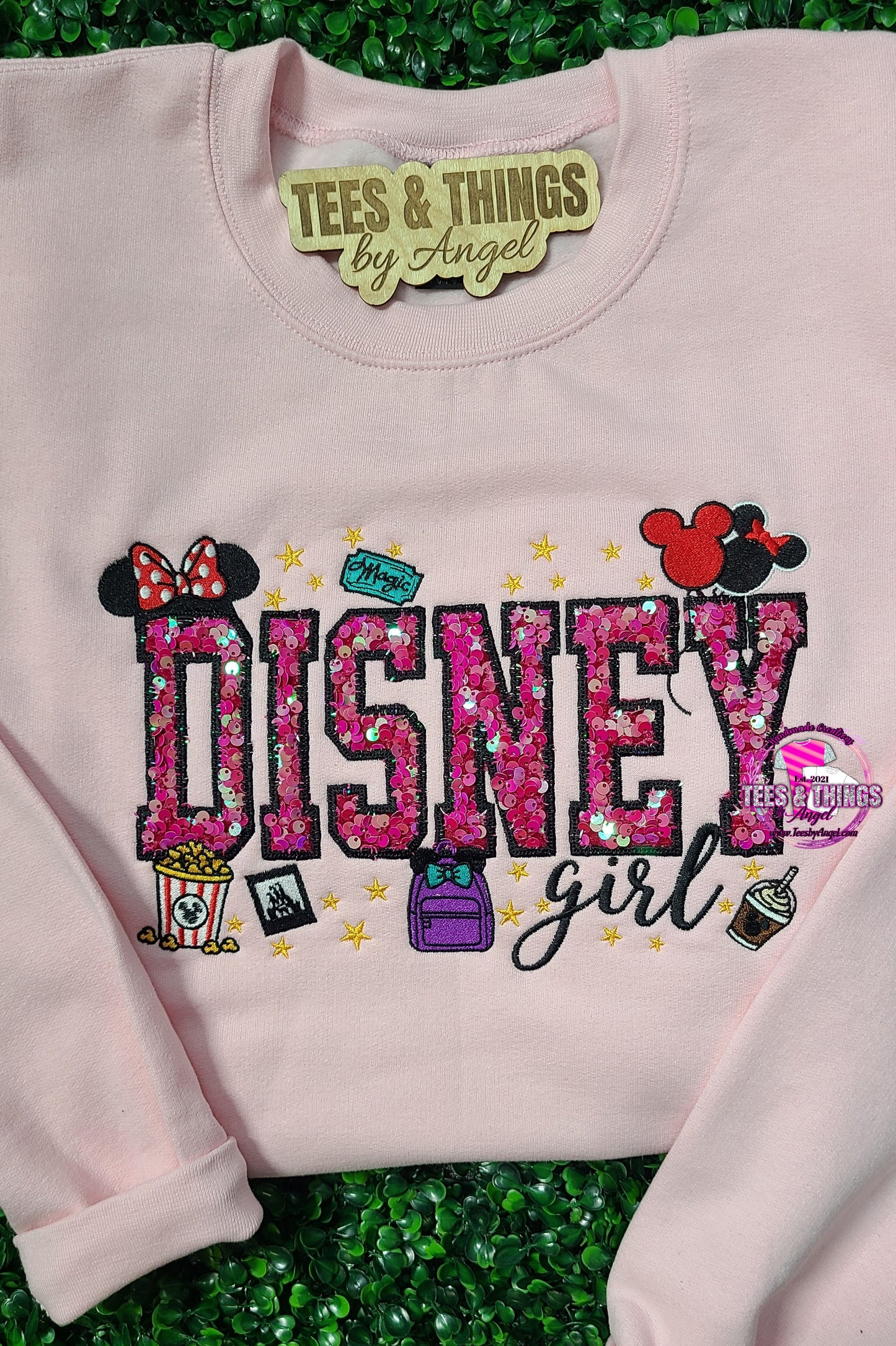 Disney Girl Embroidered Sweatshirt 🩷