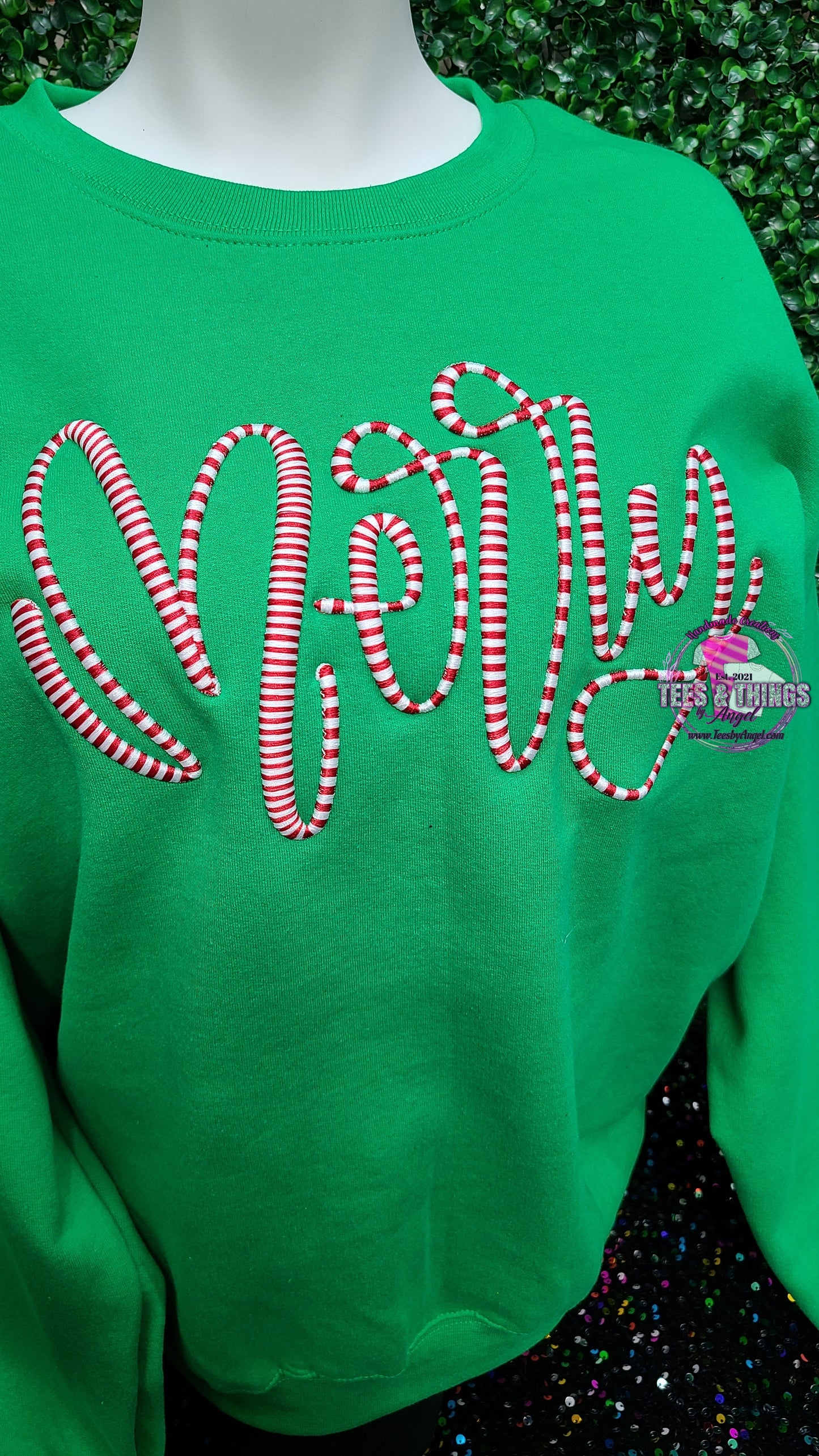 Merry 3D embroidered Candy Cane 🍬