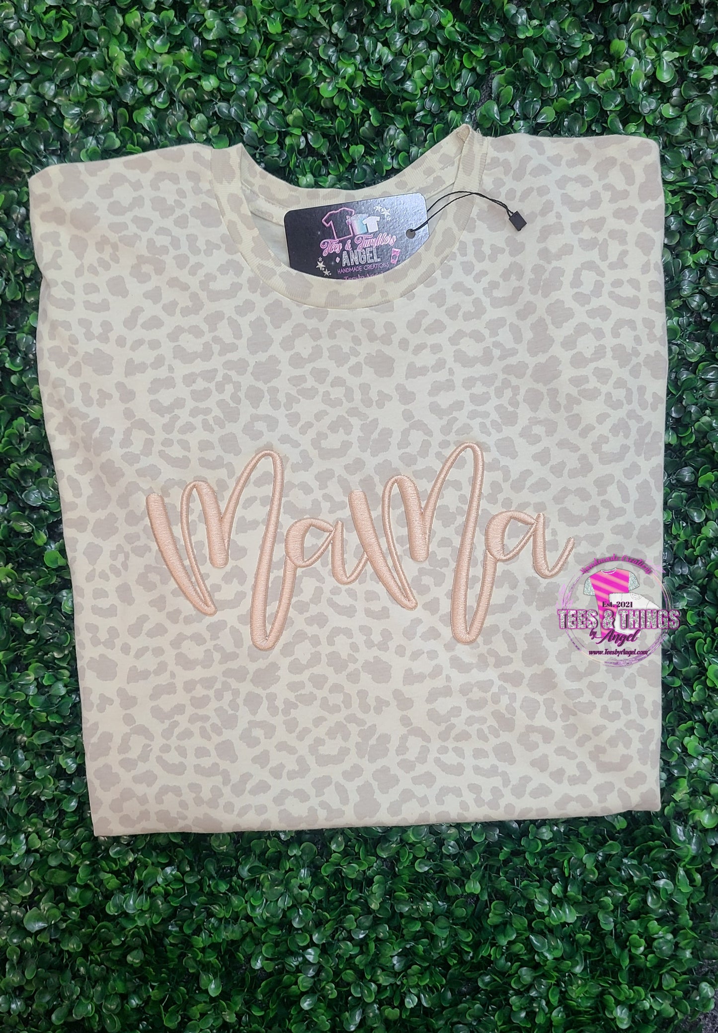 3D embroidered Mama Leopard Tees!