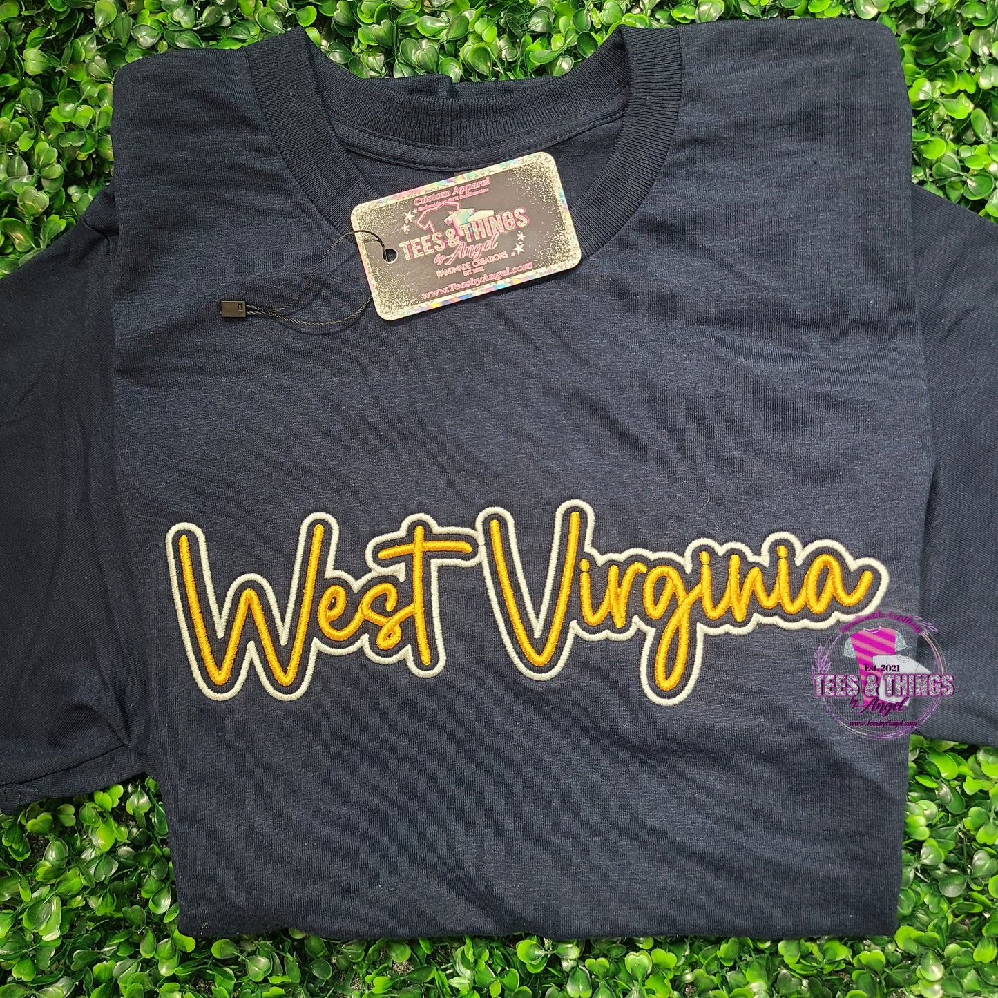 West Virginia 3D embroidered tee
