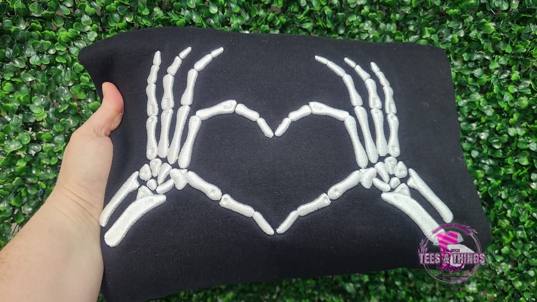 3D embroidered Skelly Hands 🦴