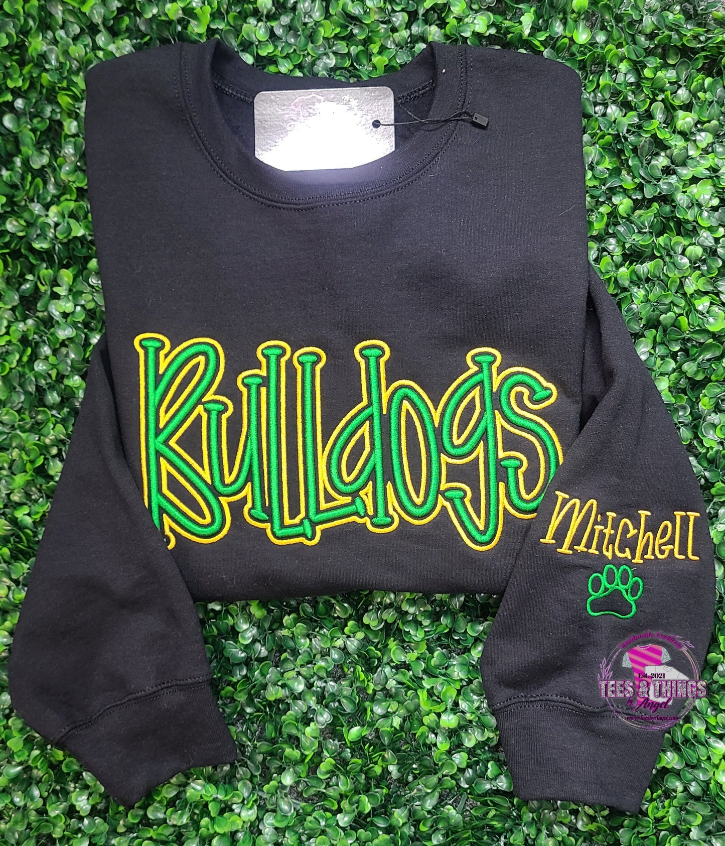 Bulldogs Embroidered 3D Sweatshirt 💚💛