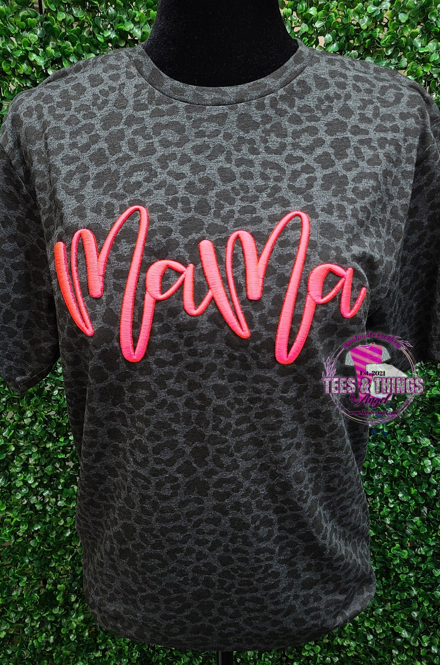 3D embroidered Mama Leopard Tees!
