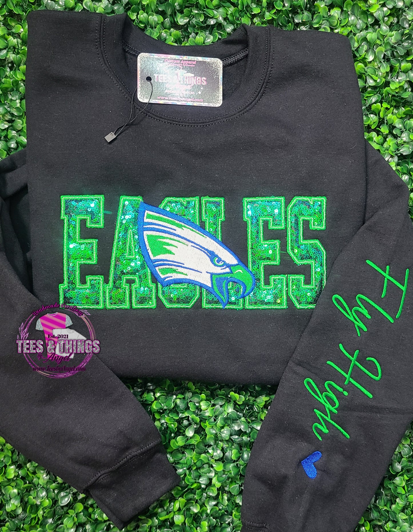 RCB Eagles Embroidered Bling Sweatshirt! 💙💚
