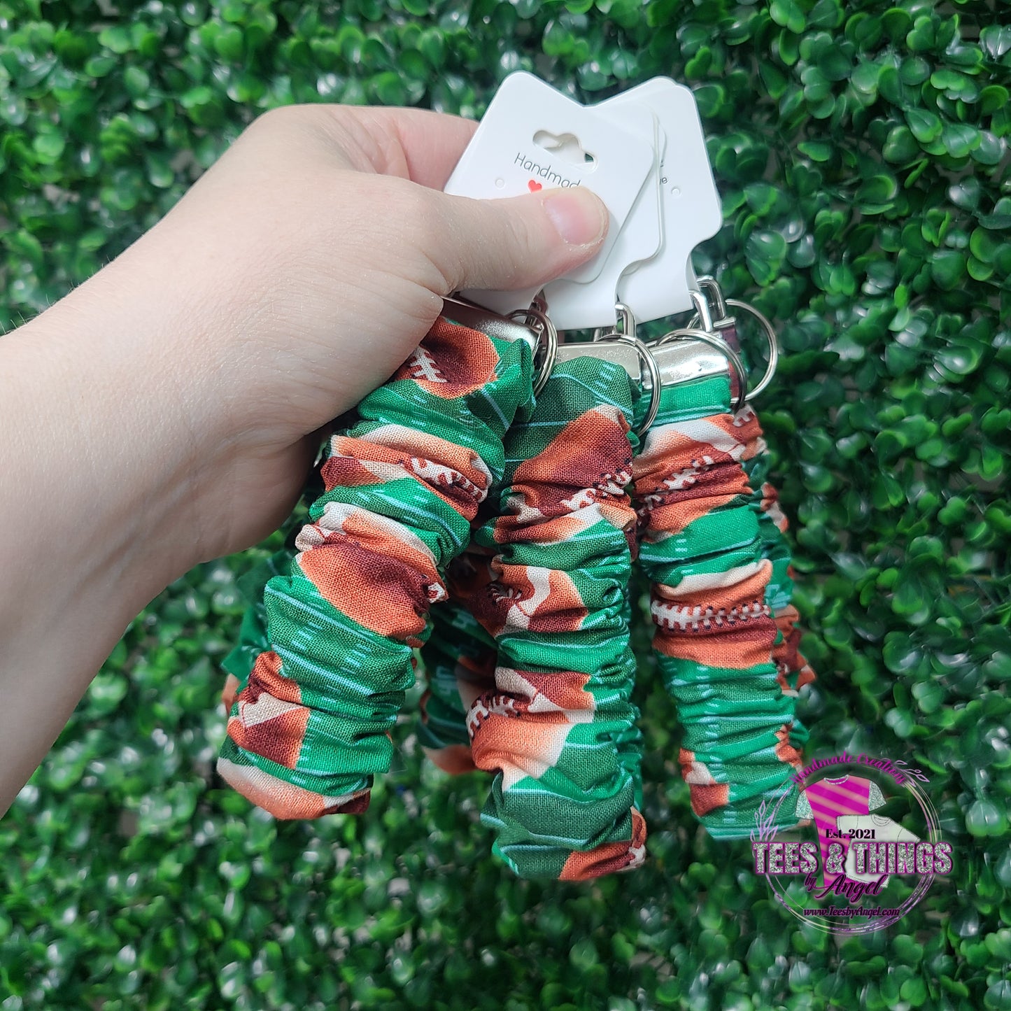 Football š Scrunchie Keyfob Wristlet