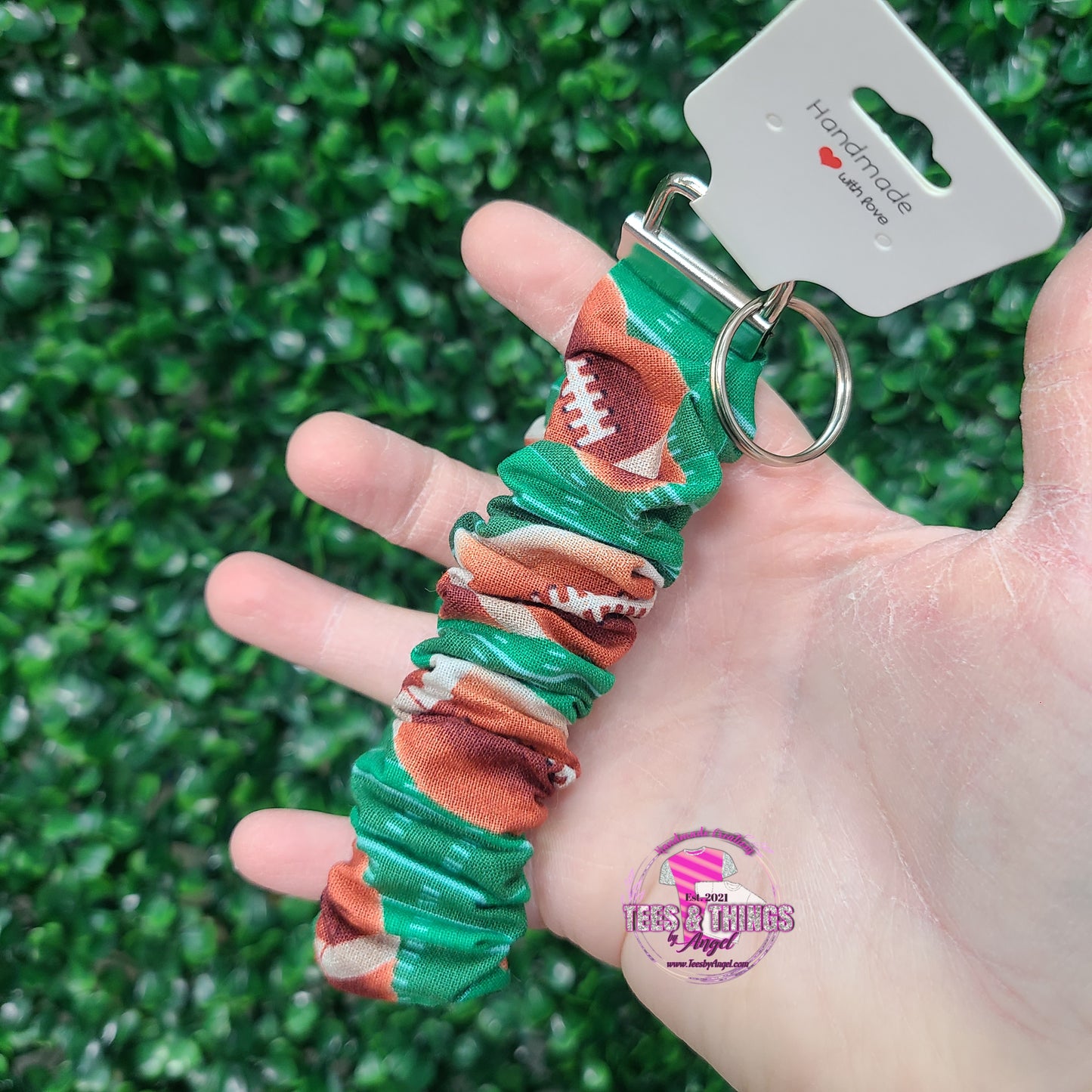Football š Scrunchie Keyfob Wristlet