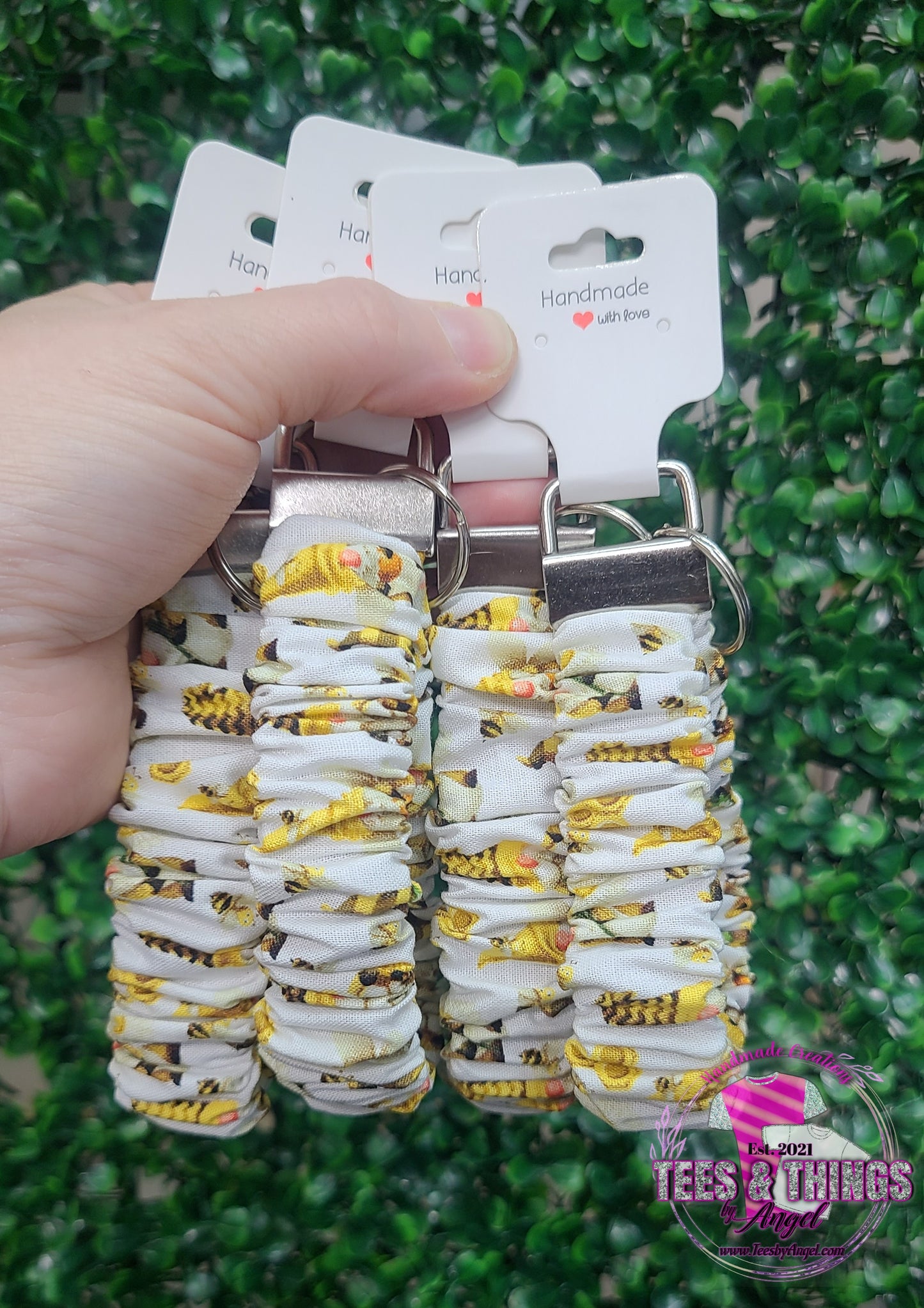 Bee Gnome Scunchie Keyfob Wristlet