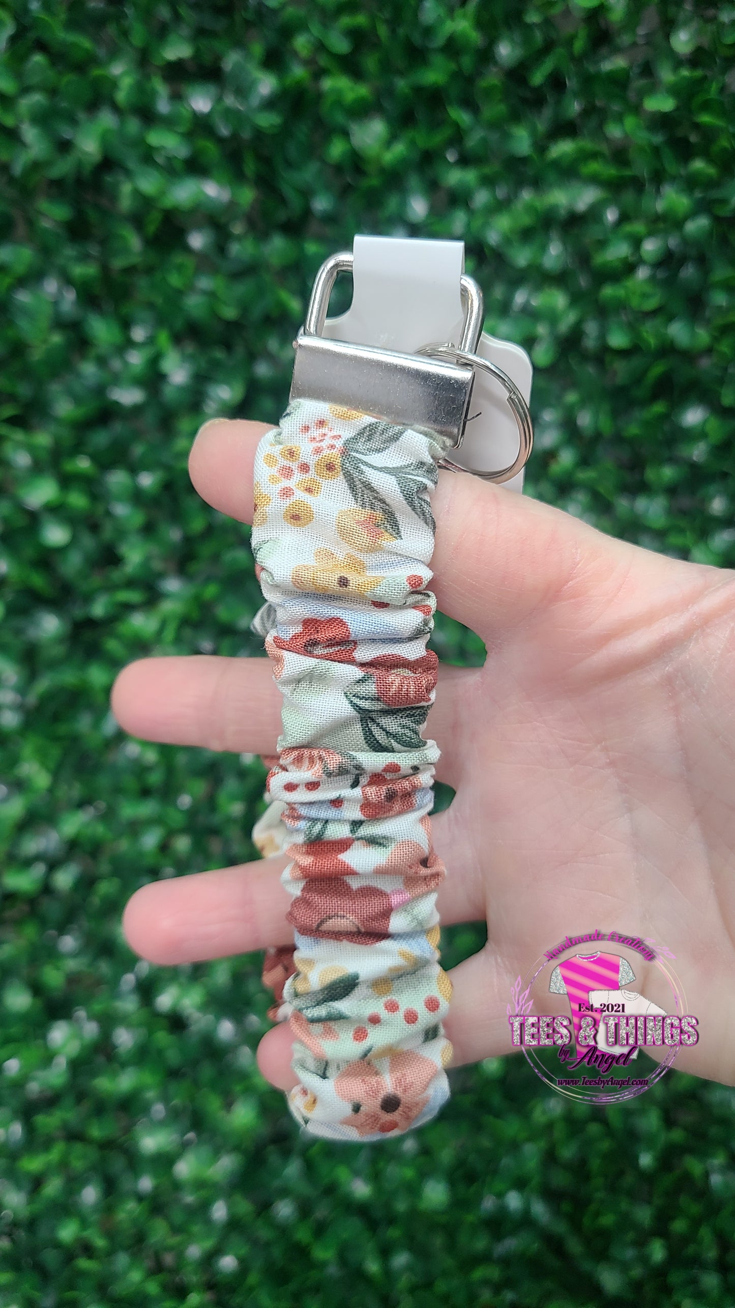 Floral #2 Scrunchie Keyfob Wristlet