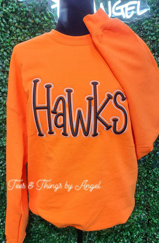 Hawks 3D Embroidered sweatshirt 🧡🖤