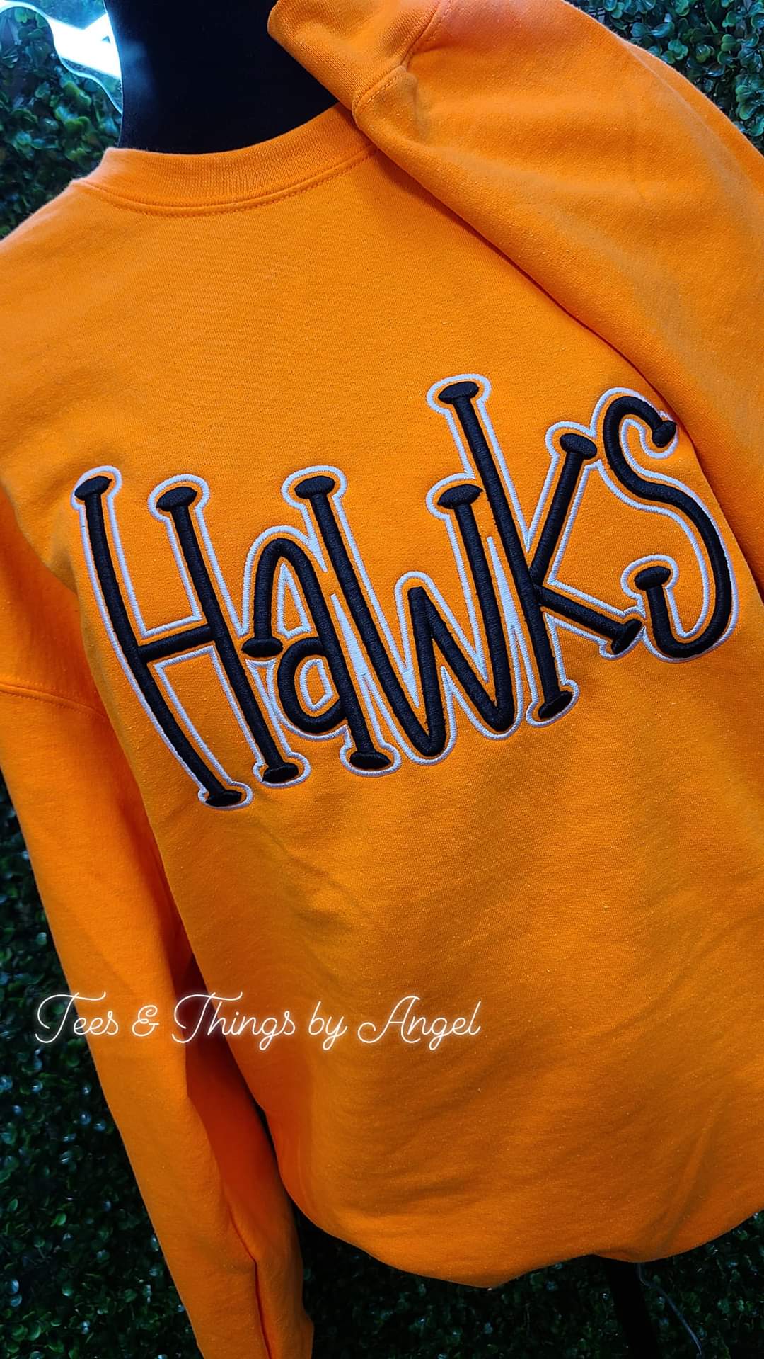 Hawks 3D Embroidered sweatshirt 🧡🖤