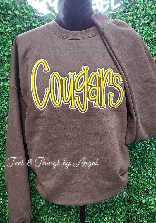 Cougars 3D Embroidered Sweatshirt 🤎💛