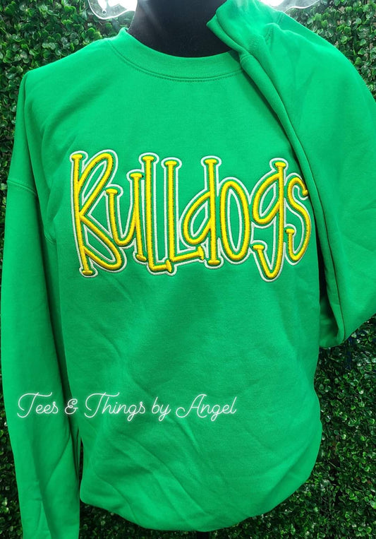 Bulldogs Embroidered 3D Sweatshirt 💚💛