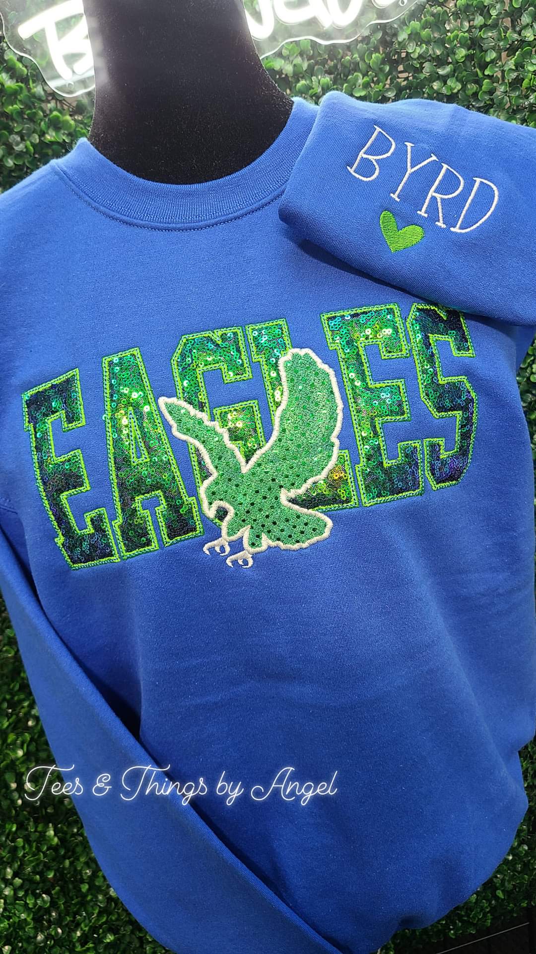 Eagles 💚💙 Embroidered sequin sweatshirt