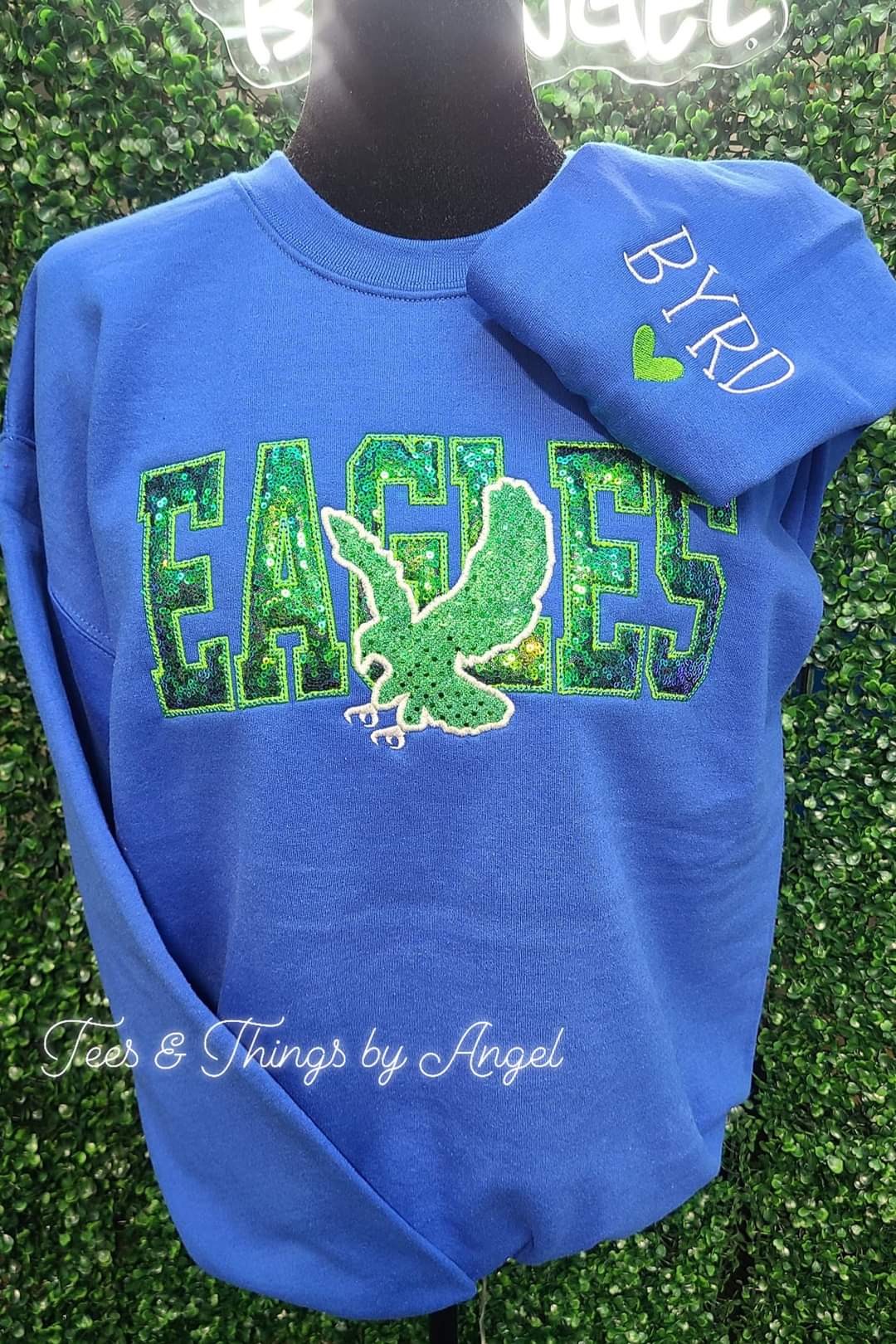 Eagles 💚💙 Embroidered sequin sweatshirt