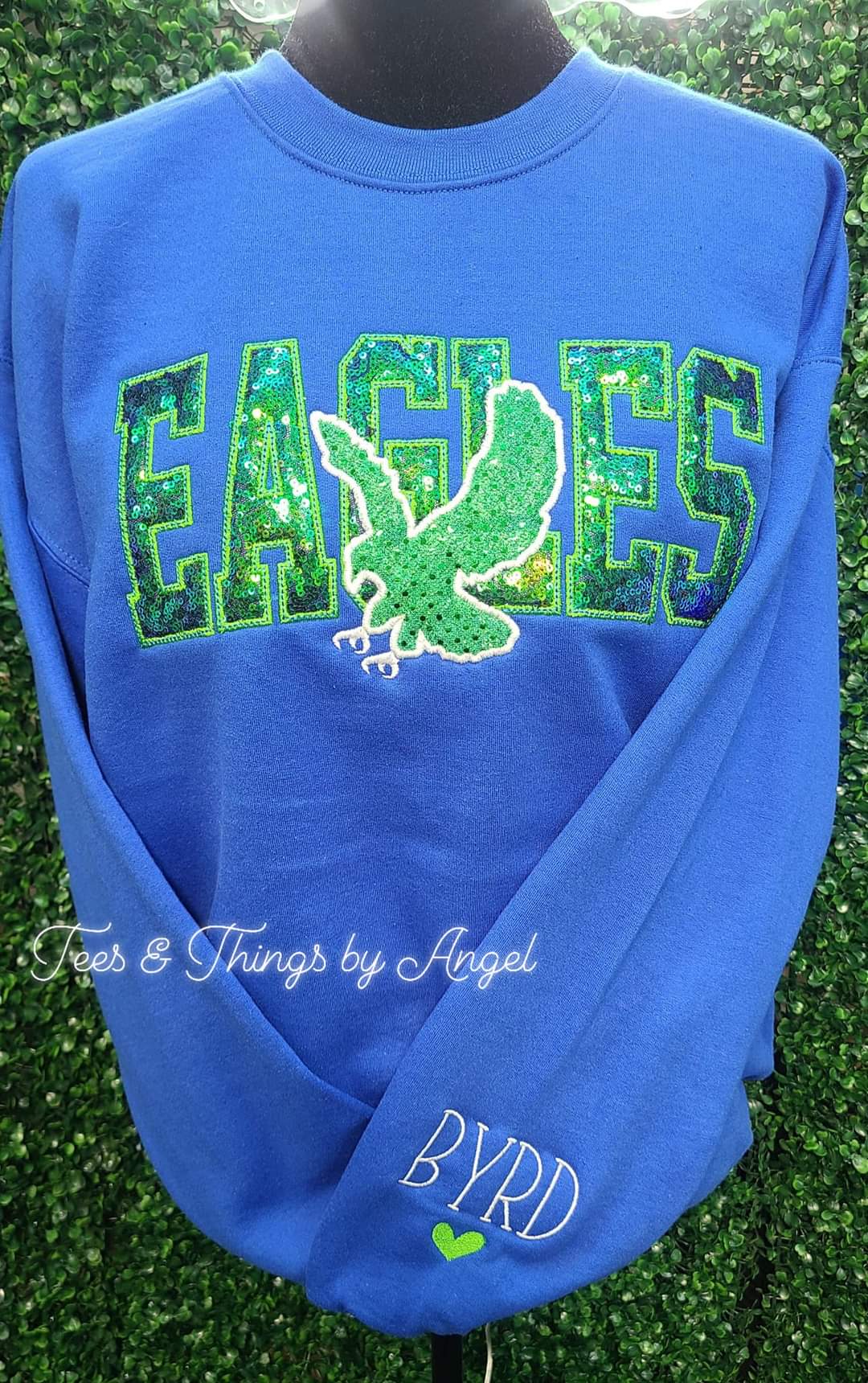 Eagles 💚💙 Embroidered sequin sweatshirt