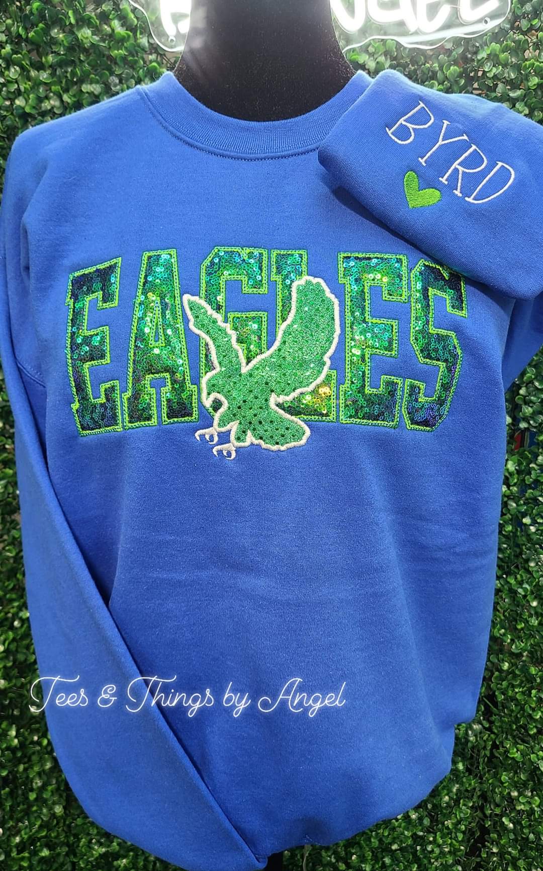 Eagles 💚💙 Embroidered sequin sweatshirt