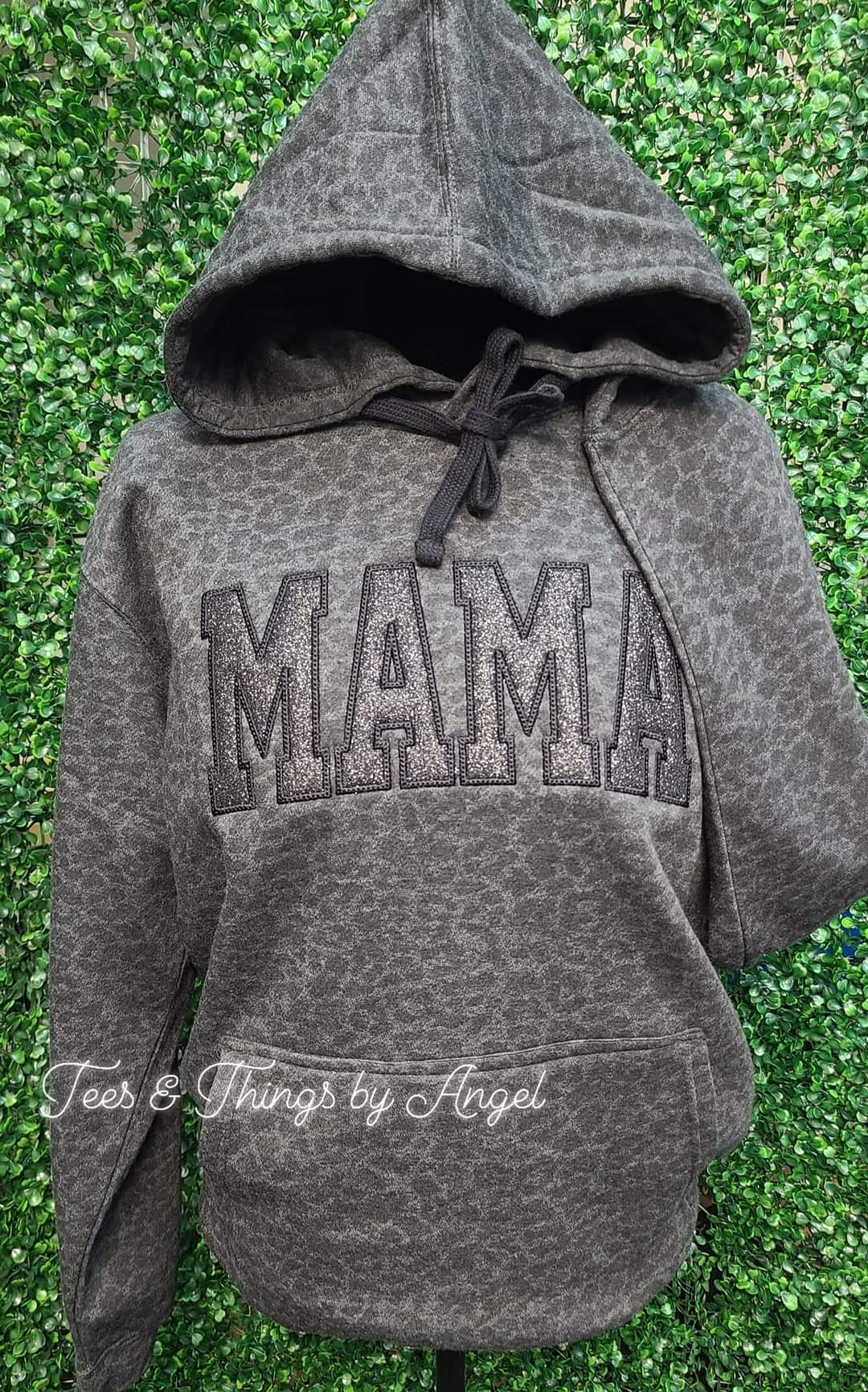 Black Leopard Embroidered Mama Hoodie 🖤