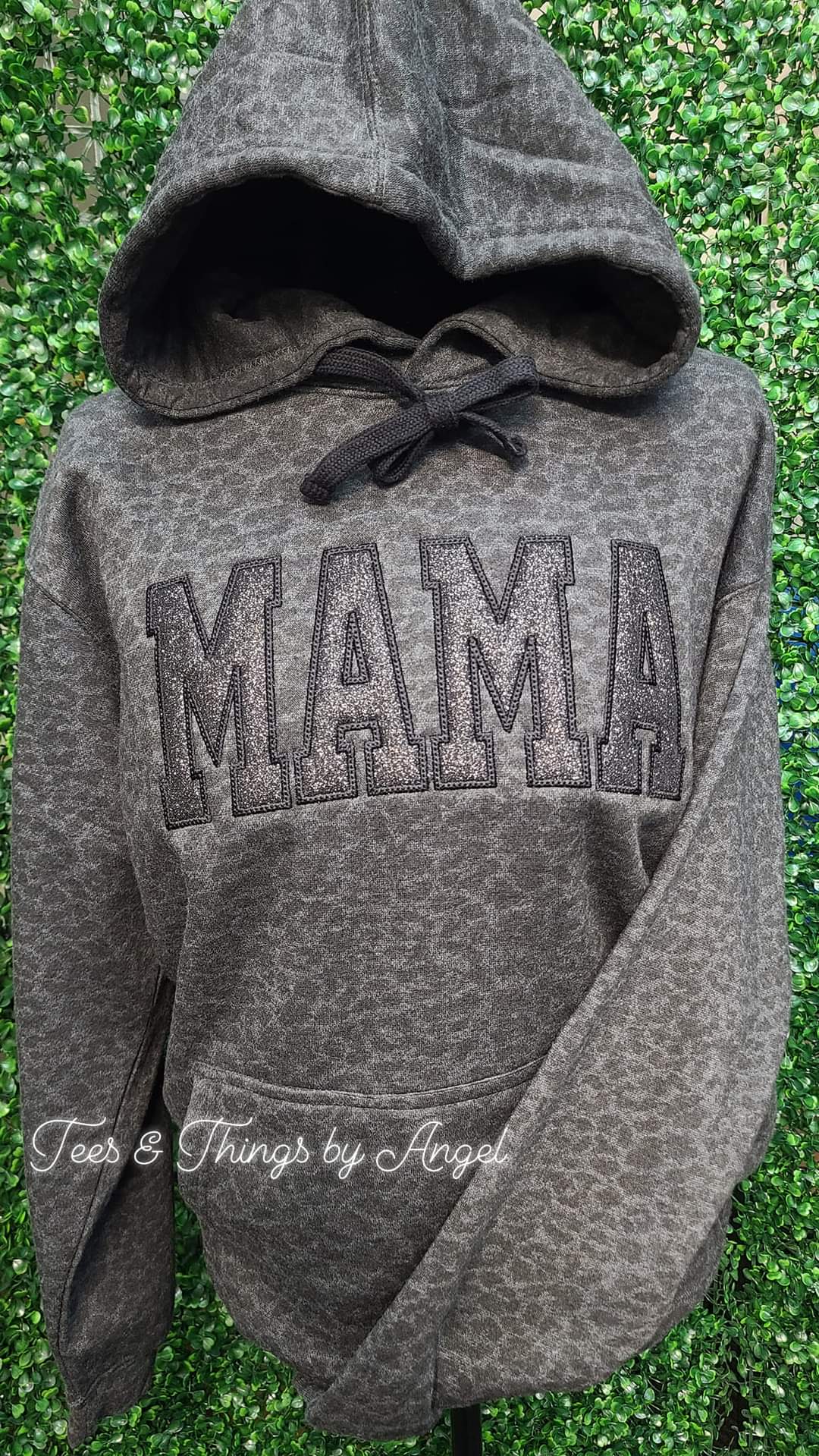 Black Leopard Embroidered Mama Hoodie 🖤