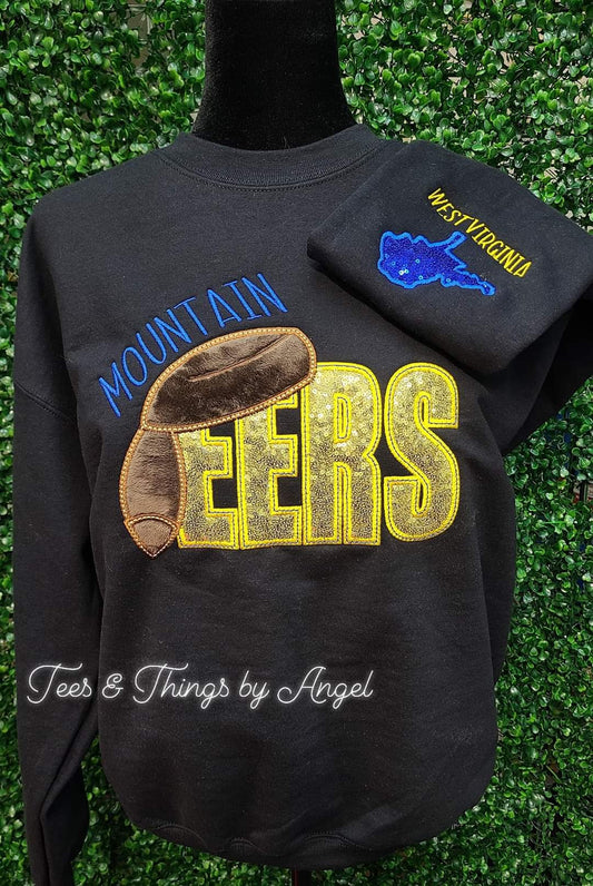 WV 💙💛 Mountaineers sequin embroidered sweatshirt