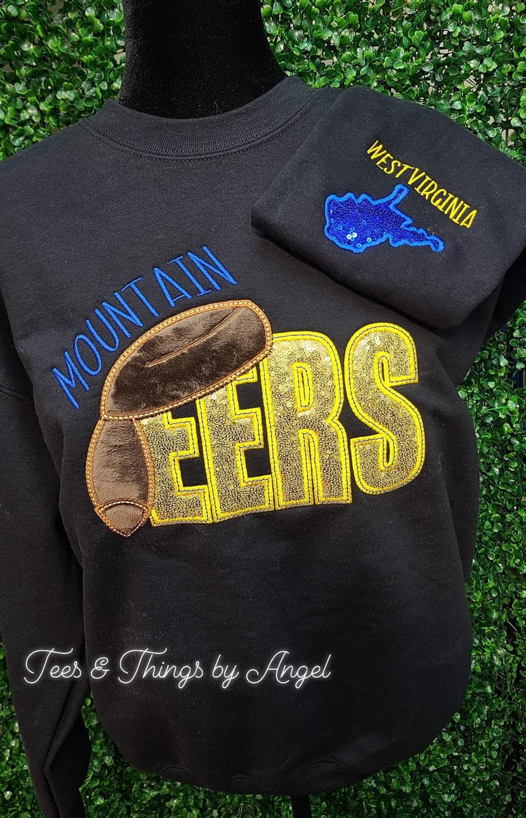 WV 💙💛 Mountaineers sequin embroidered sweatshirt