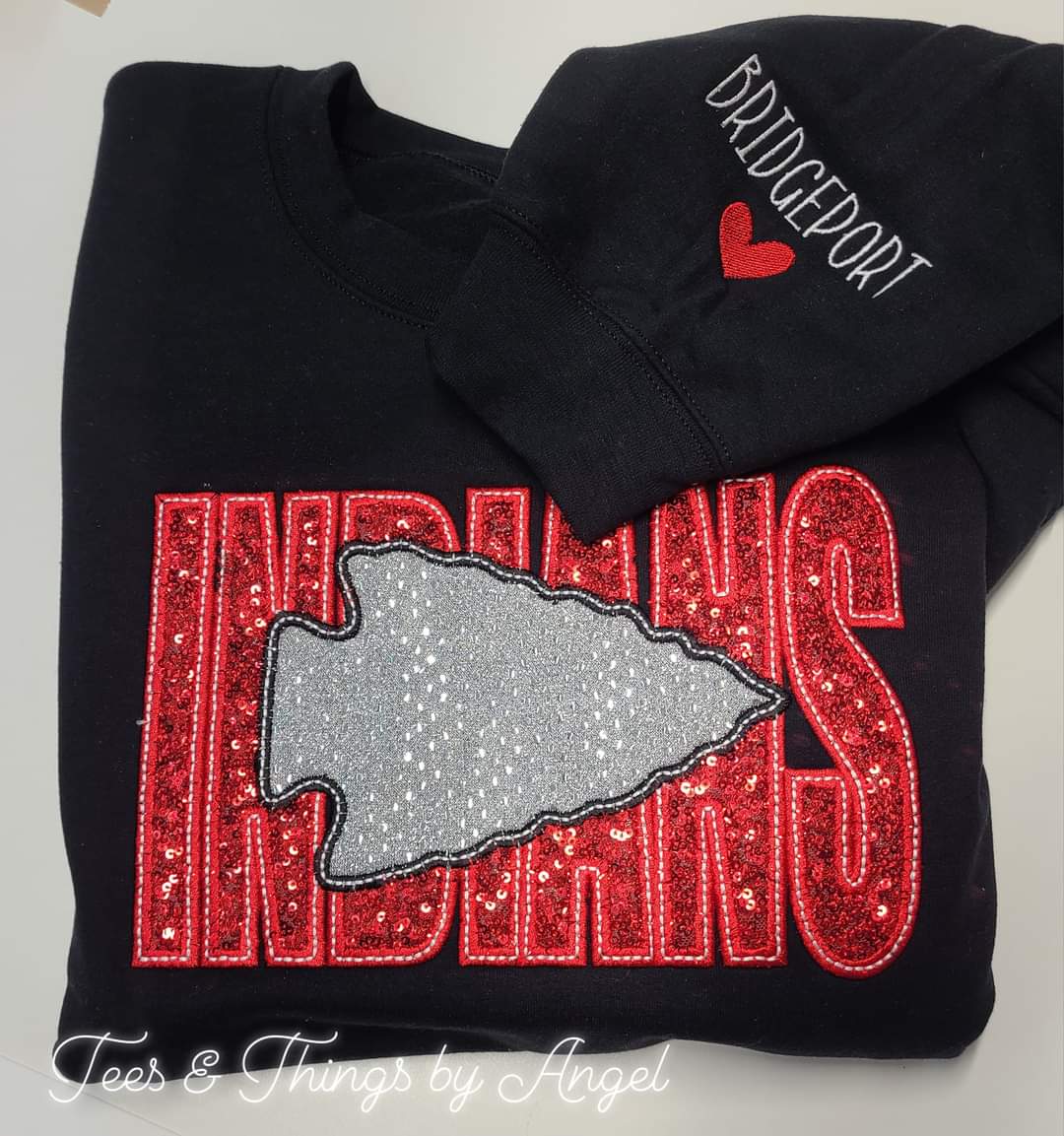 Indians sequin embroidered sweatshirt ❤️🖤