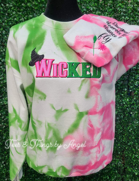 Wicked 💚🩷 Embroidered sweatshirt