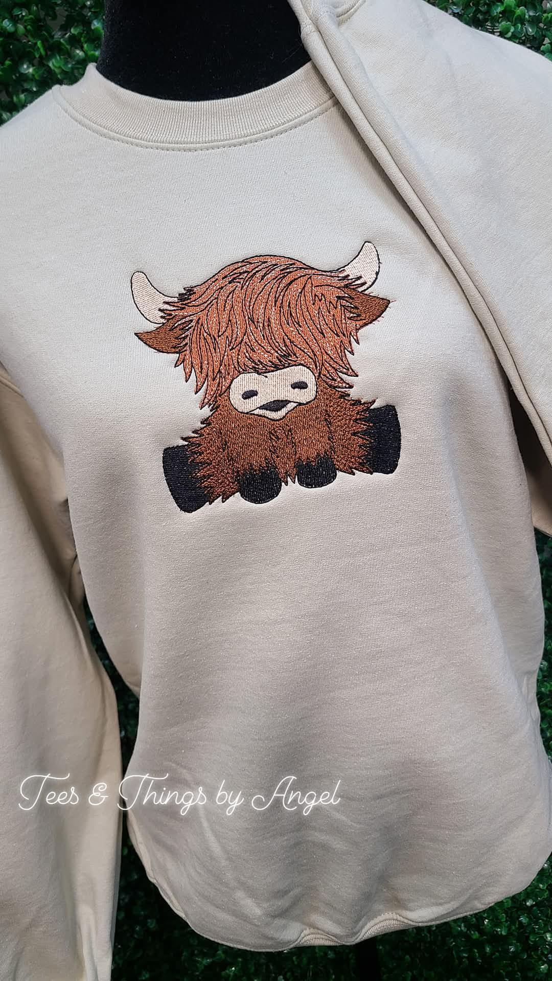 Highland Cow embroidered sweatshirt. 🐄