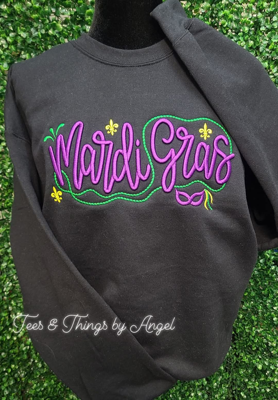 Mardi Gras 💜💚💛 3D embroidered sweatshirt!