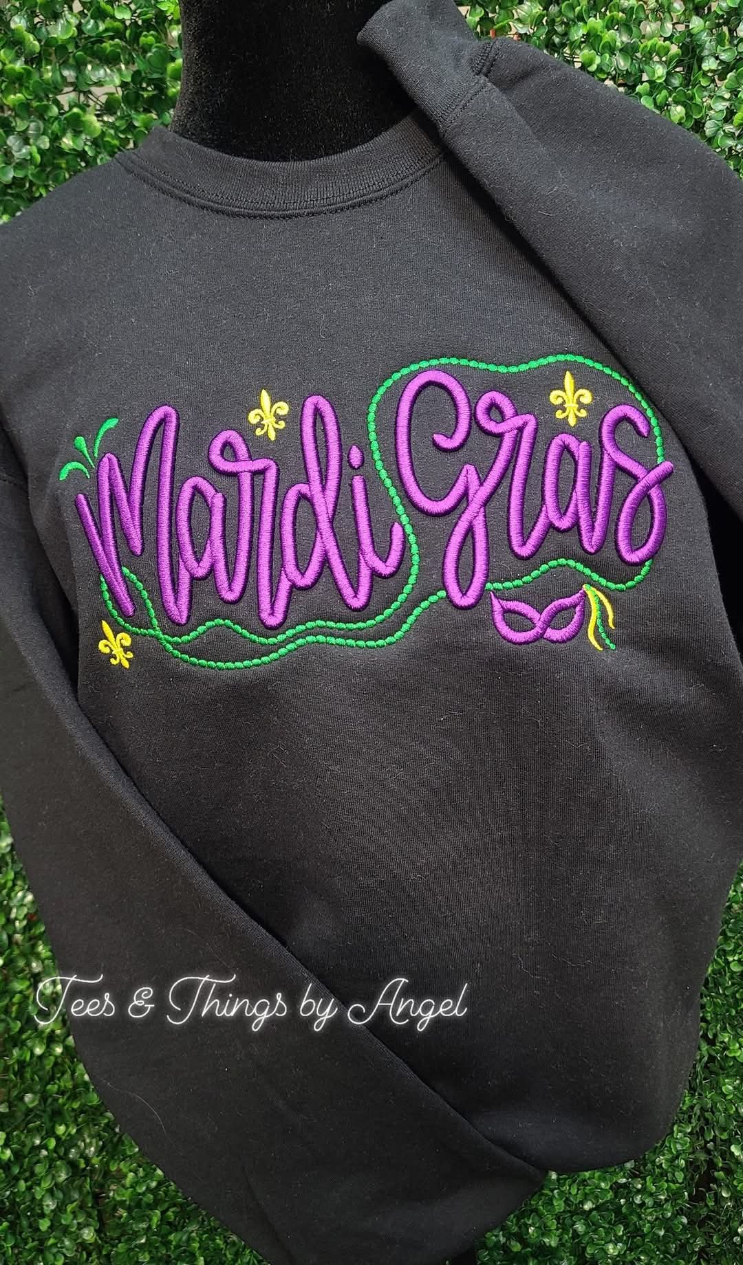 Mardi Gras 💜💚💛 3D embroidered sweatshirt!