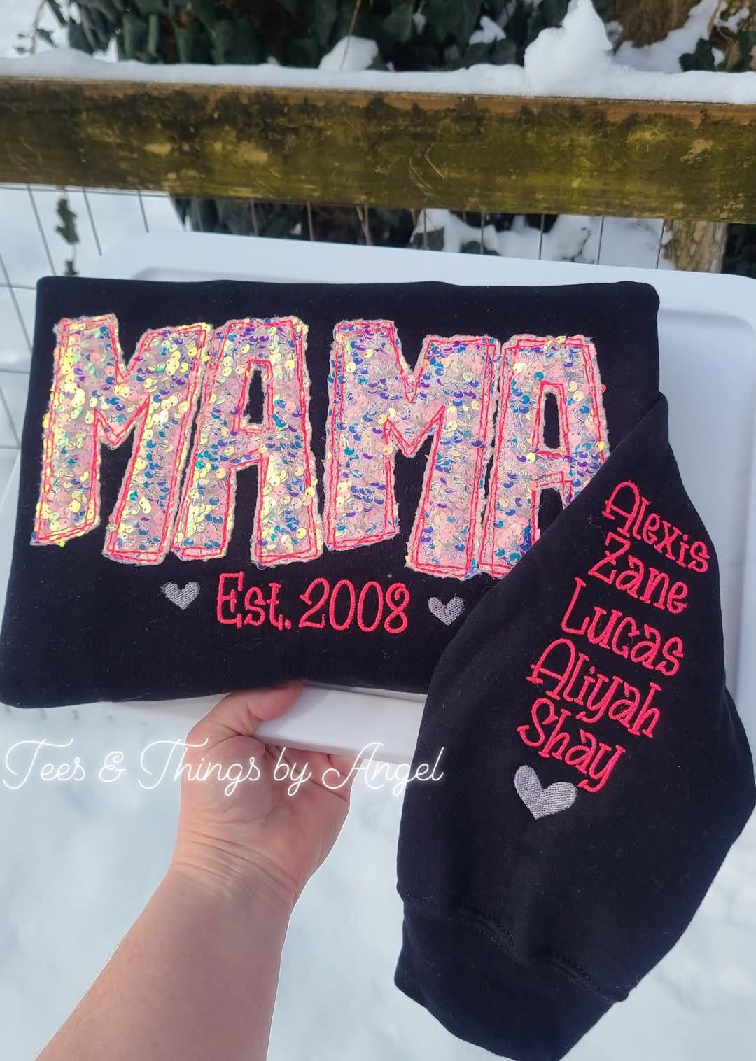 Velvet Sequin Mama sweatshirt! 🩷