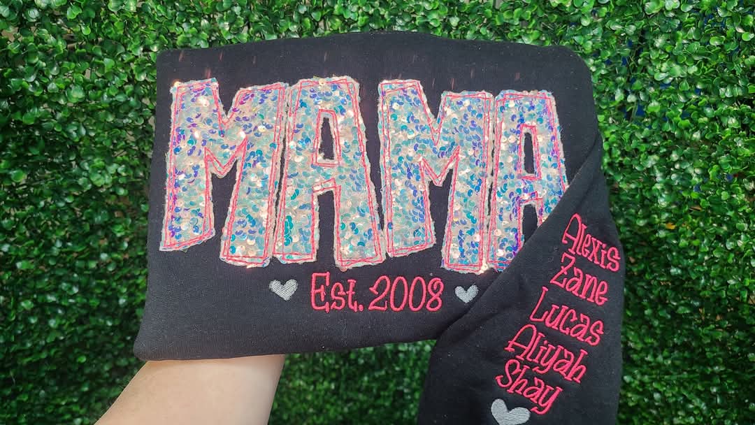 Velvet Sequin Mama sweatshirt! 🩷