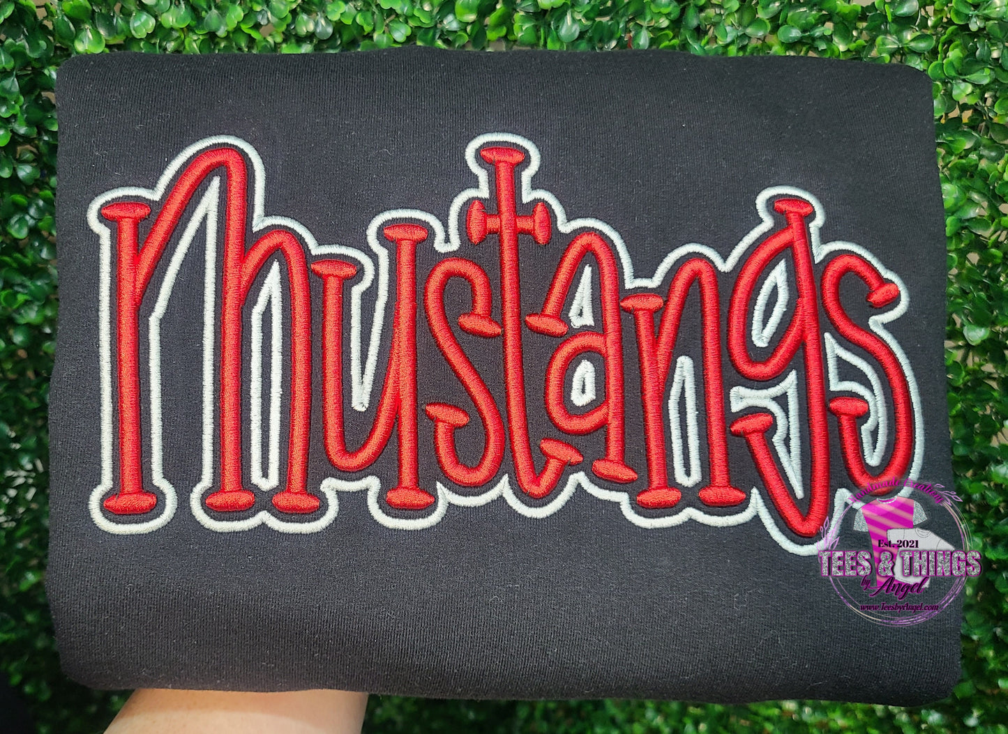 Mustangs 3D Embroidery! ❤️🤍🖤