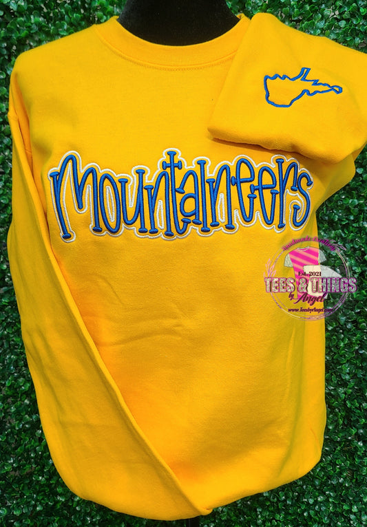 Mountaineers 💙💛 3D embroidered WV sweatshirt!