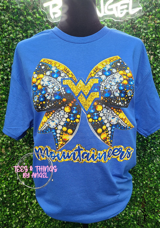 Rhinestone Bow WVU