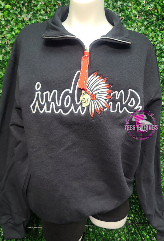 Indians ❤️🖤 1/4 Zip Sweatshirt!